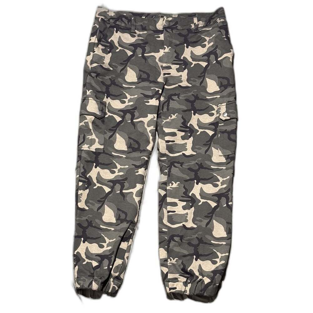Athletic Solid Cargo Pants High Waisted Jogger Pants Drawstring Elastic Waist